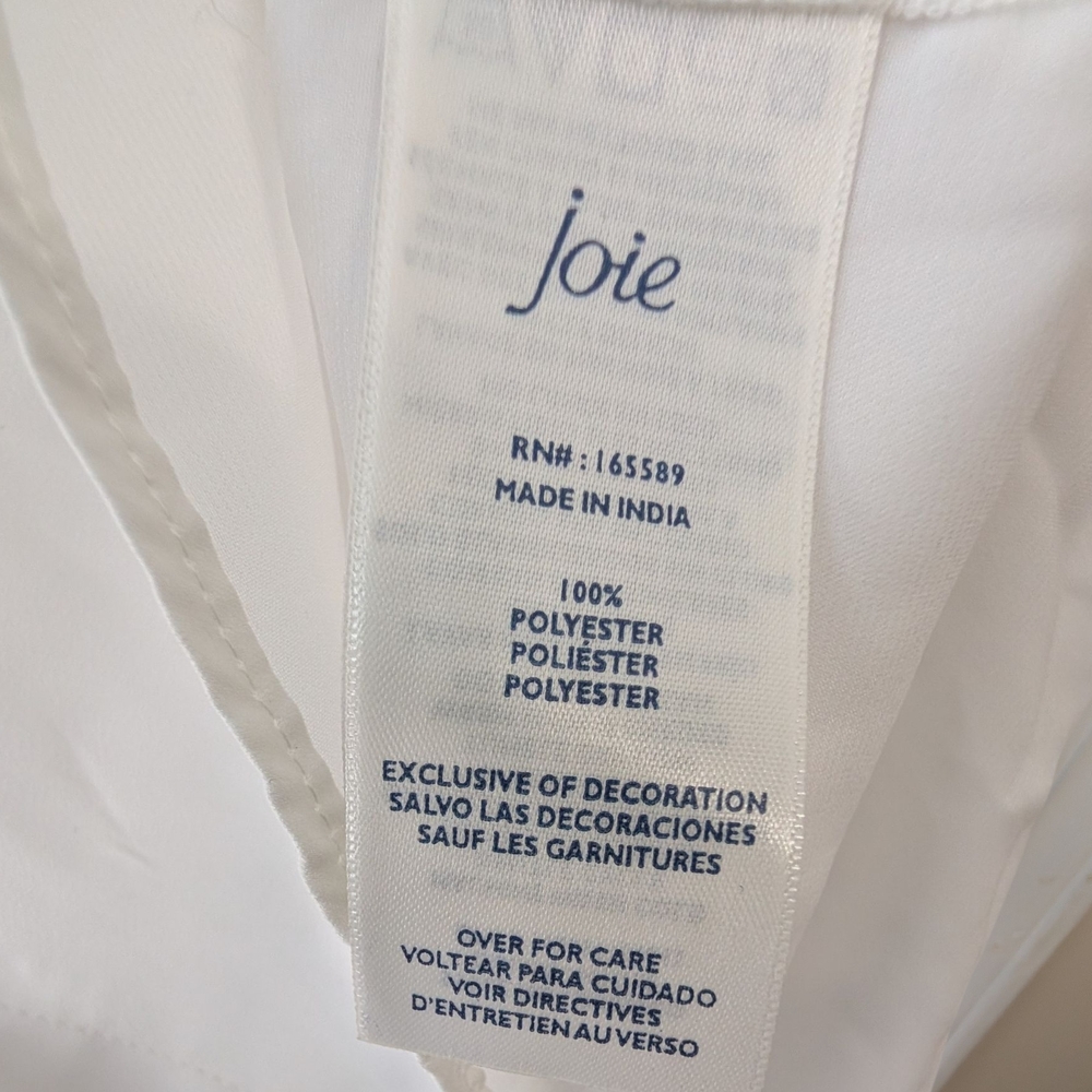 JOIE WOMEN'S WHITE SHORT SLEEVE SCALLOP EDGE TOP SIZE XL - Picture 9 of 10